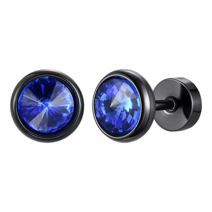 Stainless Steel Men’s Earrings | 8mm Multi-Faceted Screw Back Stud
