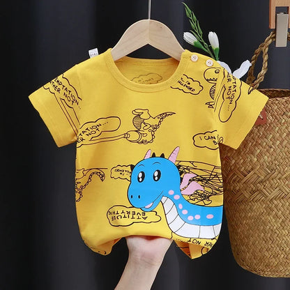 Kids Cartoon Cotton T-Shirt – Soft Summer Tee for Babies and Toddlers, Unisex Casual Top