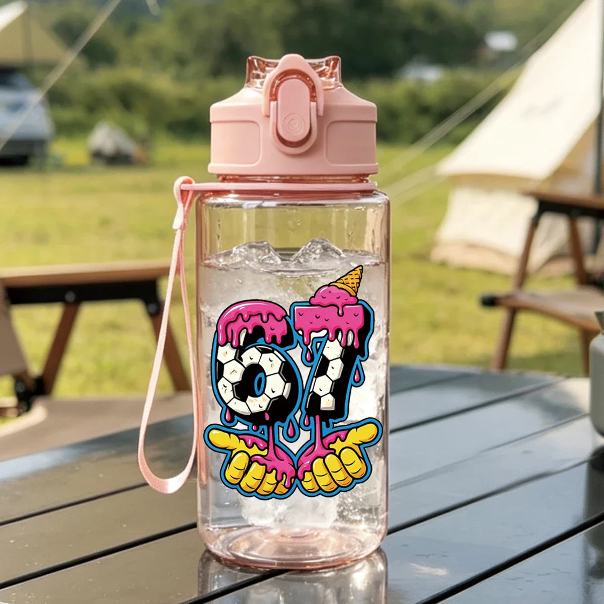 500ml 67 Printed Straw Cup | BPA Free Summer Water Bottle