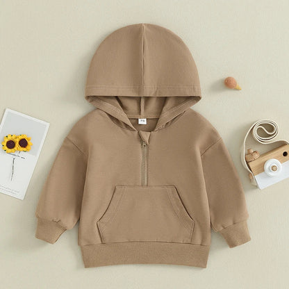 Kids Solid Color Hoodie | Long Sleeve Pullover for Toddlers