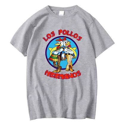 Funny Chicken Graphic T-Shirt Men Casual Short Sleeve Cotton Breathable Tee