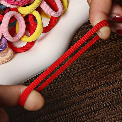 50/100-Pack Colorful Nylon Hair Bands for Kids - Elastic Scrunchie Hair Ties & Ponytail Holders for Girls