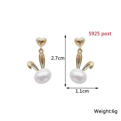 White Flower & Butterfly Dangle Earrings – Acrylic Pearl Heart Jewelry