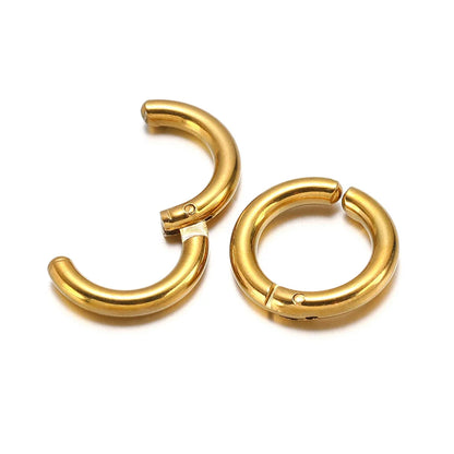 6 Pairs Stainless Steel Clip On Earrings for Women Men | Non Piercing Round Hoop Ear Cuffs
