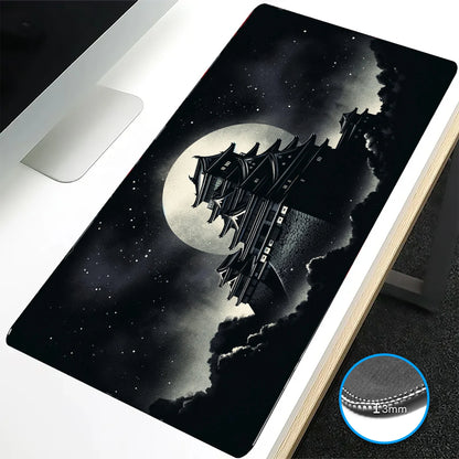 VIKAMA Black Wave Table Mat Black Game Mouse Pad Mat Anti-Slip Mat Desktop Carpet Game Handle Desktop Gadget Mouse Pad
