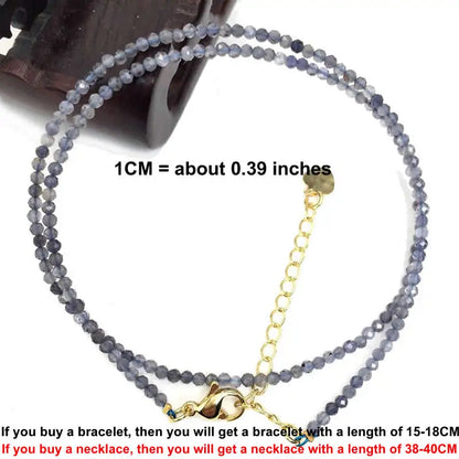 Faceted Gemstone Bead Choker Necklace and Bracelet Set | Natural Stone Jewelry for Men and Women