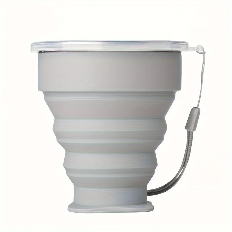 Silicone Collapsible Travel Water Cup | Portable Camping Mug with Lid