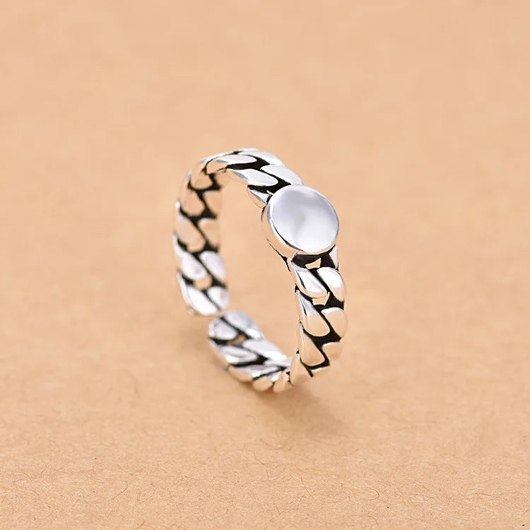 925 Sterling Silver Zircon Adjustable Ring | Women's Cocktail Jewelry