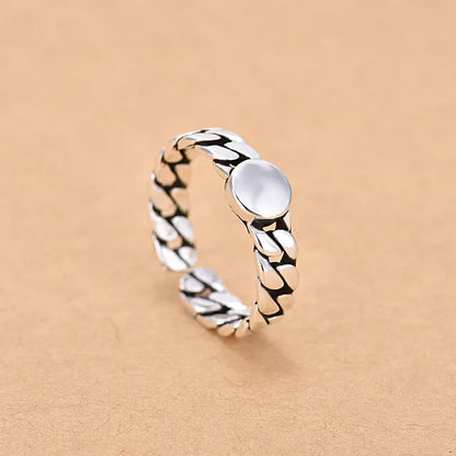 925 Sterling Silver Zircon Adjustable Ring | Women's Cocktail Jewelry