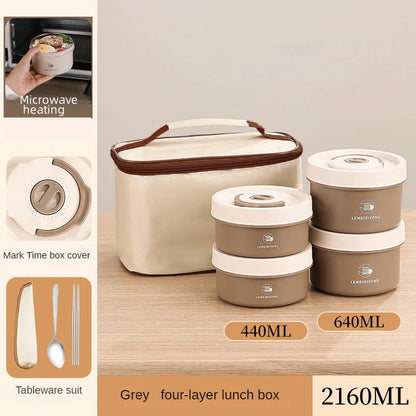 Lunch Box Portable Insulated Lunch Container Set Stackable Bento Stainless Steel Lunch Container