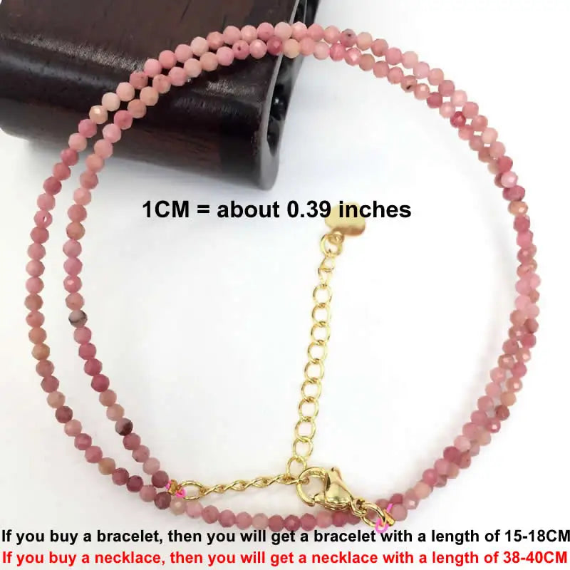 Faceted Gemstone Beaded Necklace and Bracelet Set | Natural Crystal Choker Jewelry for Men and Women