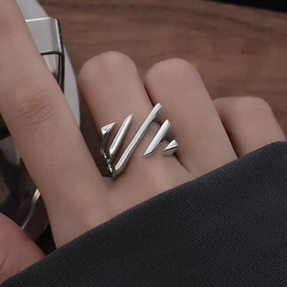 VENTFILLE 925 Sterling Silver Geometric Multilayer Round Bead Ring | Fashion Punk Temperament Jewelry