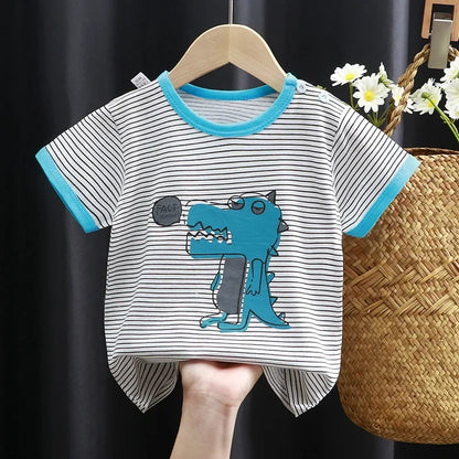 Kids Cartoon Cotton T-Shirt – Soft Summer Tee for Babies and Toddlers, Unisex Casual Top