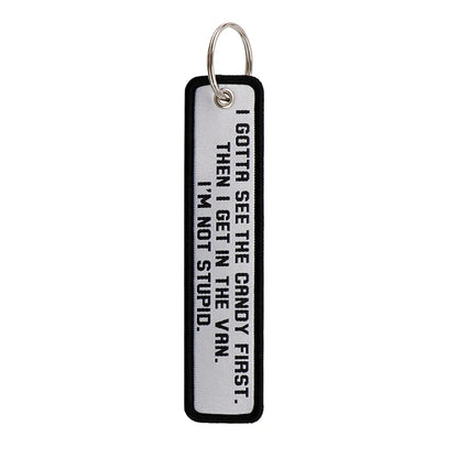 No Risk No Fun Embroidery Keychain | Motorcycle Key Fob Gift