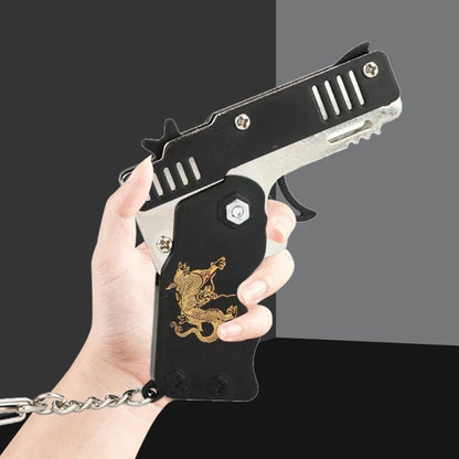 Folding Rubber Band Toy Gun | Elastic Pistol for Kids Outdoor Play