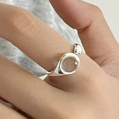 925 Sterling Silver Frosting Geometry Ring | Textured Wide Band for Women