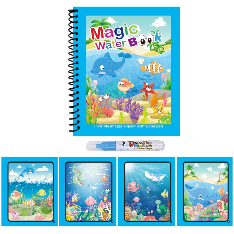 Reusable Water Drawing Book for Kids | Mess-Free Magic Coloring Pad