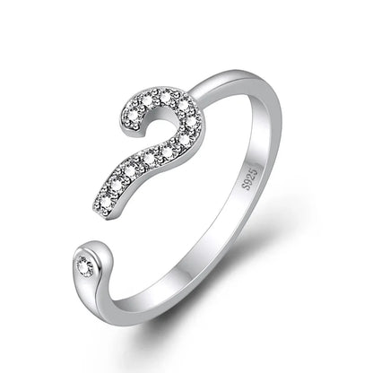 925 Sterling Silver Zircon Adjustable Ring | Women's Cocktail Jewelry
