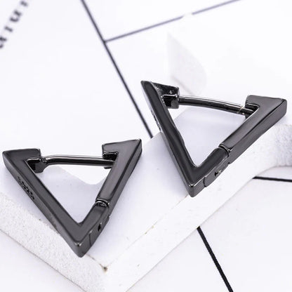 Vintage Punk Stainless Steel Stud Earrings for Men Women | 1 Pair Black Earrings Set