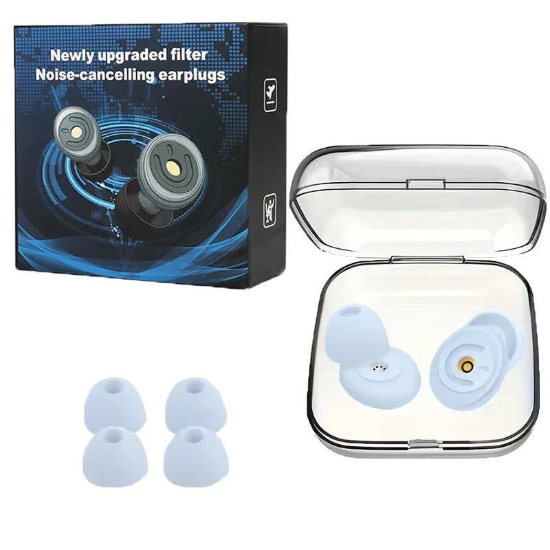 Ear Plugs for Sleeping Noise Cancelling | 40dB Noise Reduction Silicone Earplugs with 8 Ear Tips