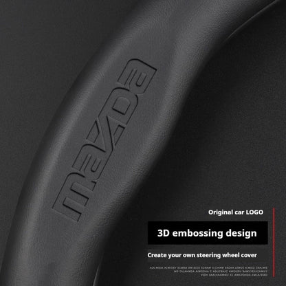 3D Embossing Leathe Car Steering Wheel Cover For Mazda 3 5 6 SKYACTIV Axela Atenza CX30 CX5 CX8 CX9 MX5 RX8 RX7 BT50 Accessories
