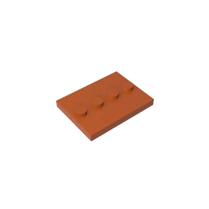 Gobricks GDS-980 Tile, Modified 3 x 4 with 4 Studs in Center | Compatible Building Block for DIY and MOC