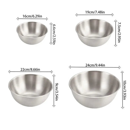 Stainless Steel Gold And Silver Salad Bowl Rice Noodles Lamian Noodles Bowl Kitchen Tableware Food Container