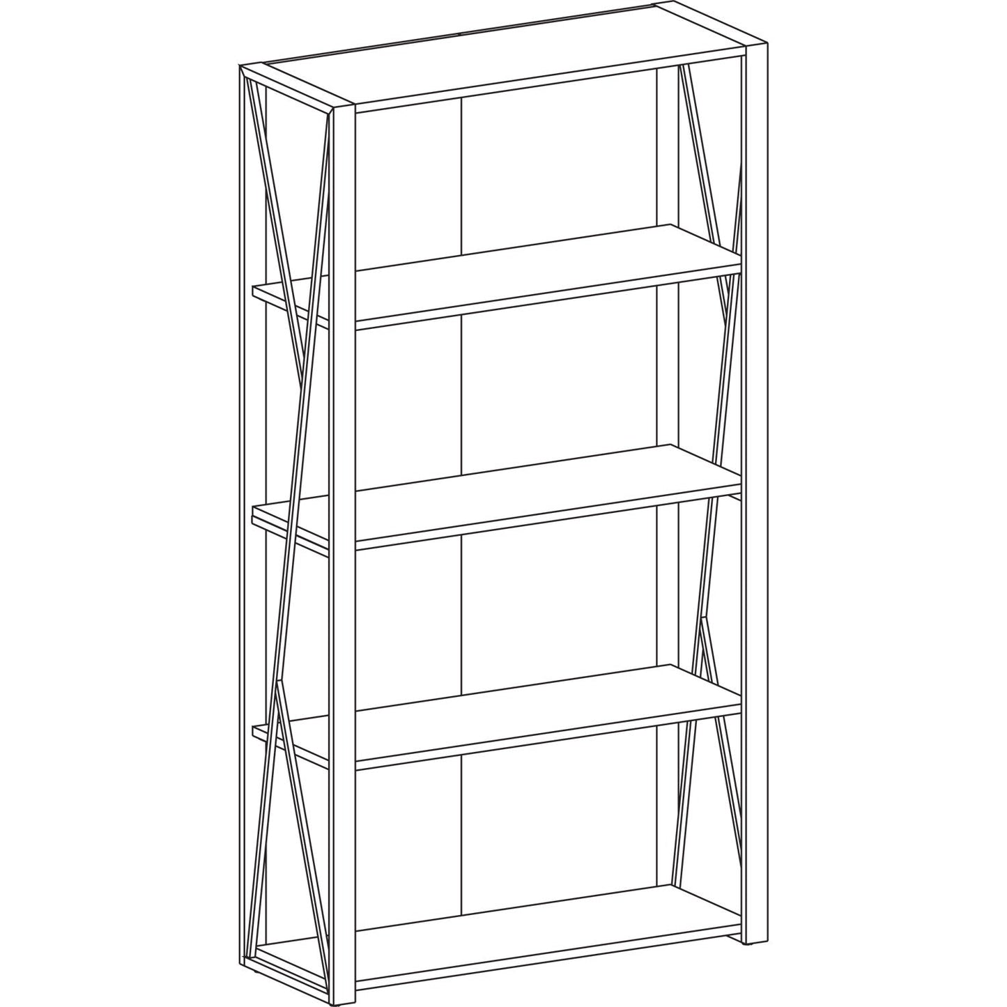 Safco Mood Bookcases, Four-Shelf, 31.75w x 12d x 59h, Gray