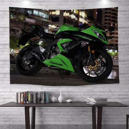 Motorcycle Rider Themed Wall Tapestry