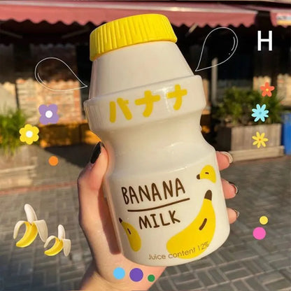 480ml Plastic Cute Yogurt Water Bottle | Yakult Shape Kawaii Milk Carton Shaker