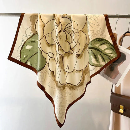 90x90cm Square Silk-Feel Scarf – Luxury Women’s Shawl & Head Wrap