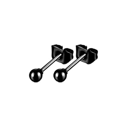 Black Stainless Steel Hoop Earrings with Cross Pendant | Unisex Punk Jewelry