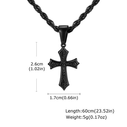 Hip Hop Cross Necklace for Men Women | Stainless Steel Chic Cross Pendant Christian Jewelry