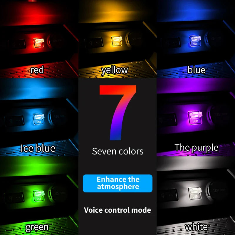 Car USB Atmosphere Light | LED Touch Control Interior Decoration Lamp