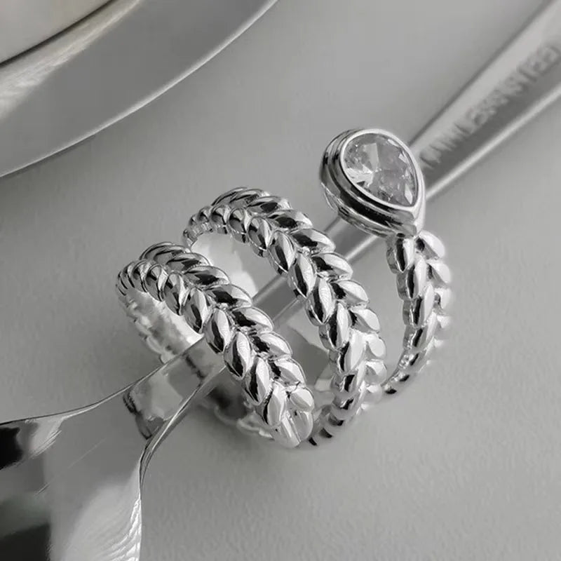 PANJBJ Real 925 Sterling Silver Retro Round Ring | Vintage Fine Jewelry for Women