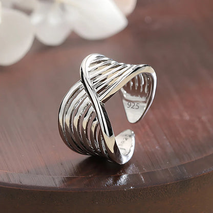 VENTFILLE 925 Sterling Silver Flower Ring | Hollow Out Retro Jewelry for Women