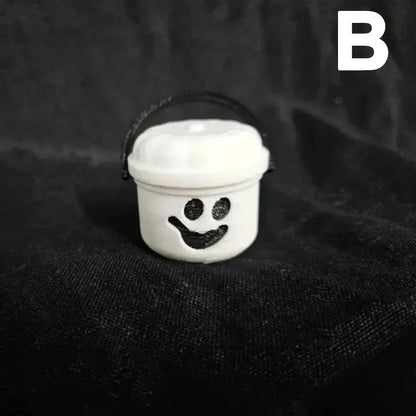 Pumpkin Lantern Bucket Mini Halloween Nostalgia Bucket Candy Jar Trick or Treat Basket Halloween Small Candy Bucket orang