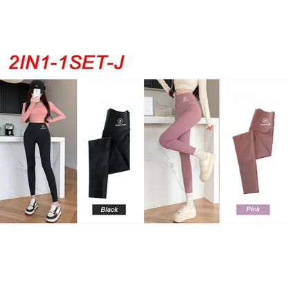 M-XL Shark pants women wear spring  autumn winter thin high-waisted belly lift hip yoga tights small feet black leggings
