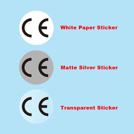 1cm Round CE Sticker | White, Silver, Holographic, Clear Base Circle Label 500pcs