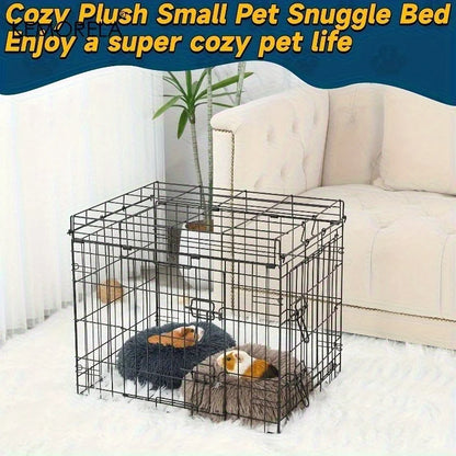 1PCS Ultra-Soft Plush Pet Nest Cozy Warm Hamster Sleeping Bed Non-Slip Bottom Insulated Padding for Guinea & Other Small Animals