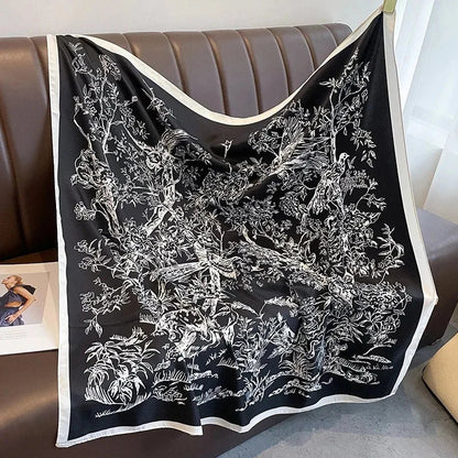 90x90cm Square Silk-Feel Scarf – Luxury Women’s Shawl & Head Wrap