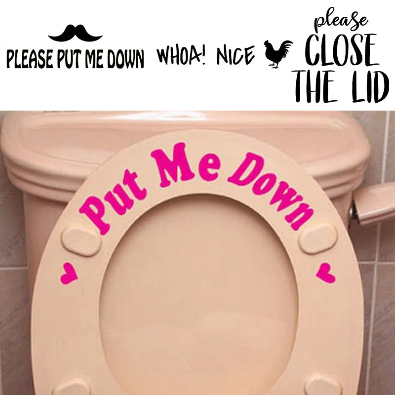 PUT ME DOWN Toilet Seat Reminder Sign | Funny Vinyl Bathroom Decal