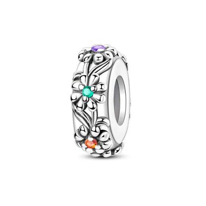 100% 925 Sterling Silver Rainbow Zircon Butterfly Dragon Silicone Stopper Charms - Colorful Beads for DIY Bracelets, Customizable Jewelry for All Occasions