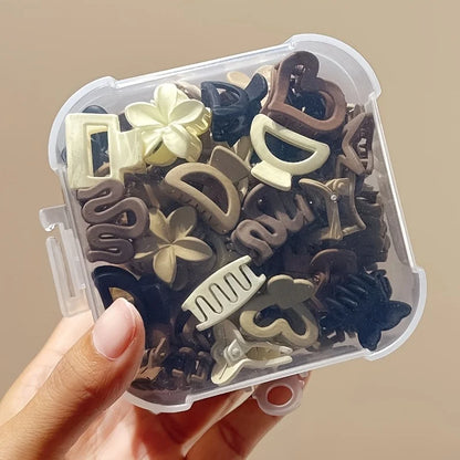 Mini Hair Claw Clips for Girls — Beige 5/10/20/30-Pack, Small 0.97in (2.5cm)