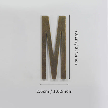 Bronze Self Adhesive House Number Metal English Alphabet Letters for Apartment Room Door Plate Table Mailbox Number Stickers 7cm