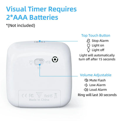 Children's Night Light Visible Learning Timer, 60-minute Countdown Kitchen Accessory Digital Timer for Home and School Supplies