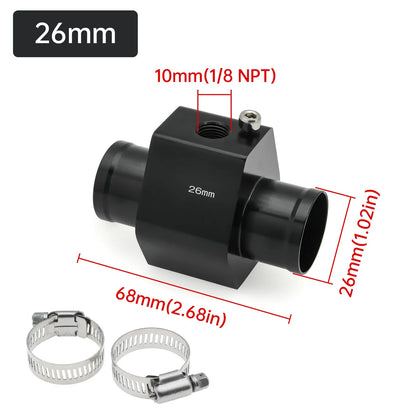 2026 Car Water Temp Gauge Radiator Temperature Water Temp Joint Pipe Sensor 40mm 38mm 36mm 34mm 32mm 30mm 28mm Hose Adapter