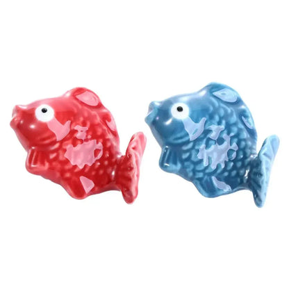 Restaurant Hotel Creative Cute Ceramic Fish Shaped Dinnerware Stand Chopsticks Holder Tableware Rack Chopstick Rest Decor Crafts