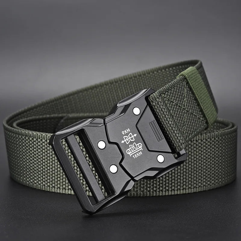 Tactical Waist Belt with Quick-Release Automatic Buckle — 1.5 in (3.7 cm) Durable Unisex Outdoor Belt