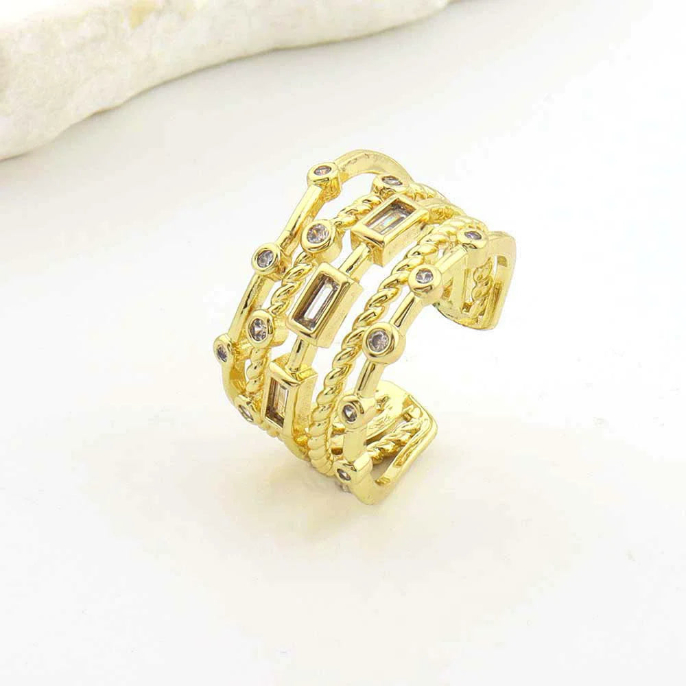 VENTFILLE 925 Sterling Silver Flower Lace Ring | Korean Fashion Adjustable CZ Ring